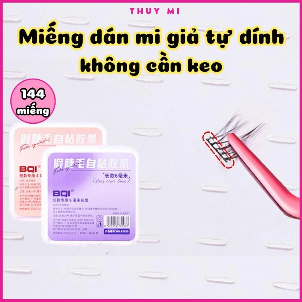 Hộp 144 miếng dán mi giả không cần keo trong suốt dễ sử dụng