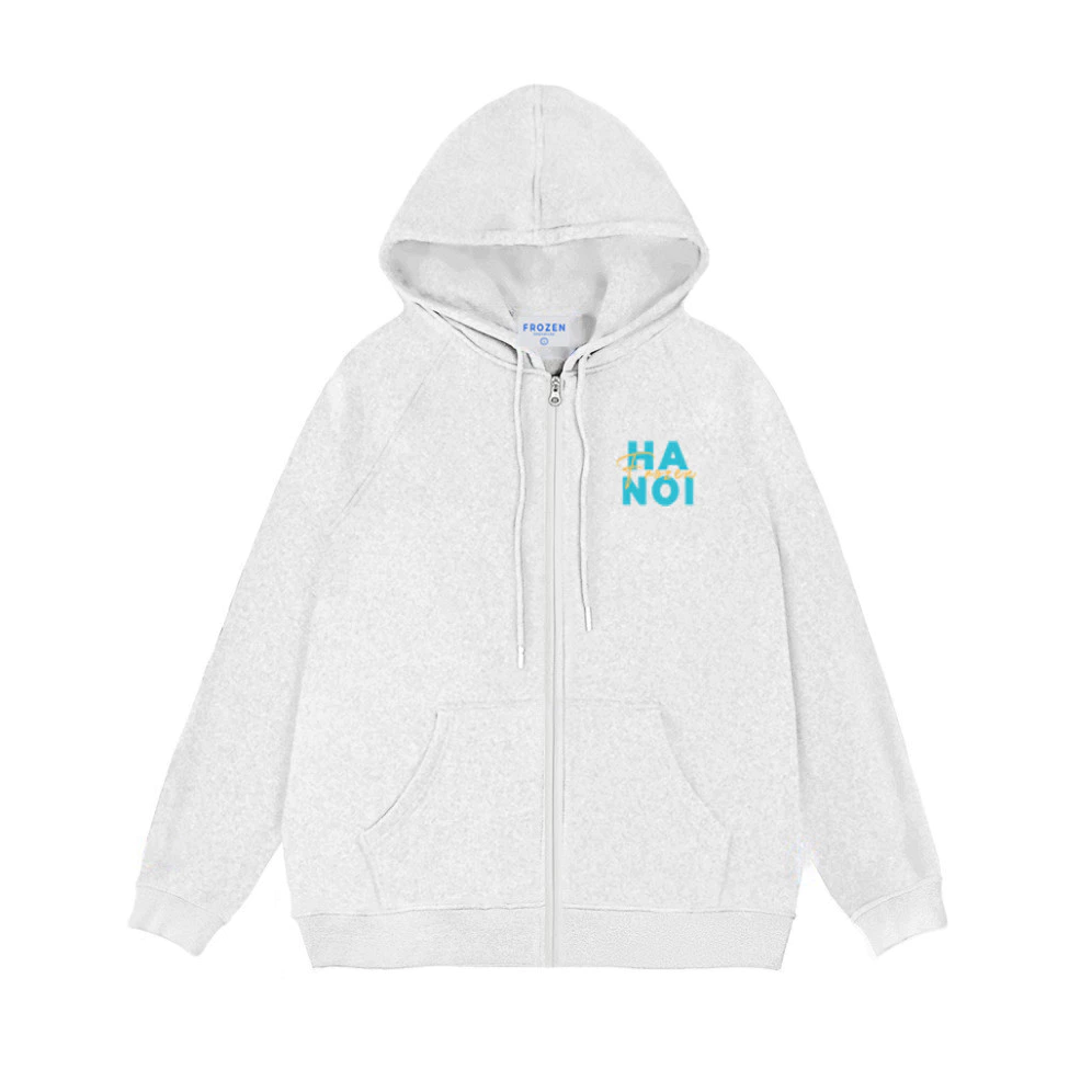 hai taay Áo Hoodie Zip Fèd Nỉ Phong Cách Hàn Quốc, Unisex Nam, Nữ hai taay