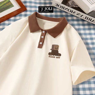 ADU Áo Polo Nữ, Polo Unisex Áni  Form Rộng Tay Lỡ Cho Nam Nữ SFSA