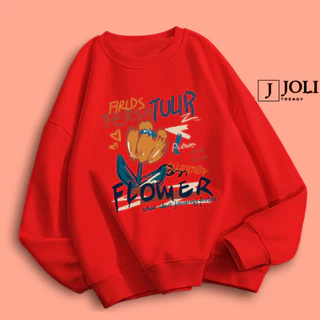 ADU Áo Sweater Hoa TULIP FLót Bông Mũ 2 Lớp Form Rộng SFSA