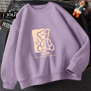 ADU Áo Sweater Hello BadChất Nỉ Lót Bông Form Rộng SFSA