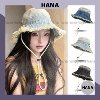 Mũ Bucket Bò Nón Tai Bèo tua rua đi biển du lịch thời trang nữ Rách Viền Vành Cụp Thời Trang Hàn Quốc, Hana K13