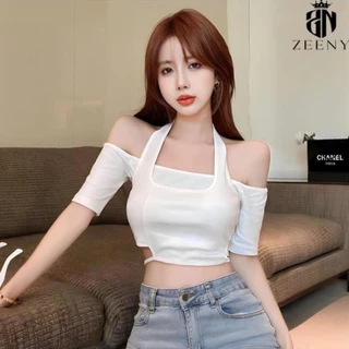 10  Áo Croptop Trễ Vai Cổ Yếm, Áo Kiểu Nữ Phối Dây Eo Hở Lưng Sexy Quyến Rũ tay Ngắn