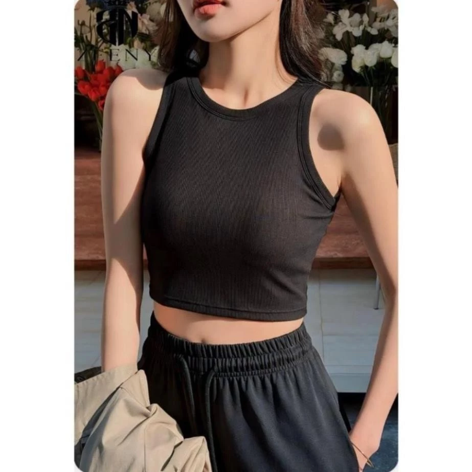 15 Áo Ba Lỗ Khoét Vai, Áo Tanktop Croptop Ôm Body Thun Tăm Phong Cách Năng Động