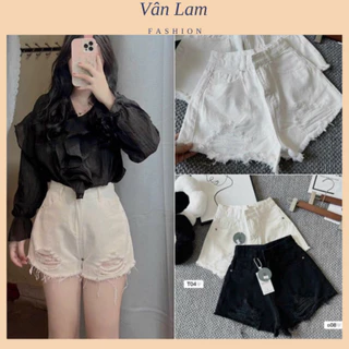 Quần short hottrend siêu cá tính Quần Short Jean Rách Nữ Lưng Cao❤️ Quần Đùi Nữ Cá Tính