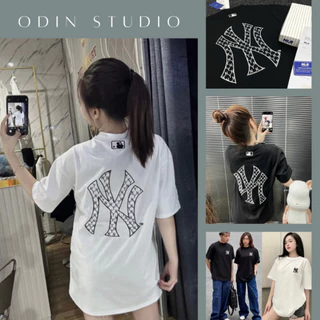 Áo thun nữ MLB logo NY in lưng - Áo phông nữ form rộng cổ tròn vải cotton khô phong cách streetwear hot trend brand  ODI