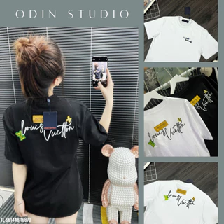 Áo thun nữ Lờ Vê  Hoa 4 cánh - Áo phông nữ form rộng cổ tròn vải cotton khô phong cách streetwear hot trend brand