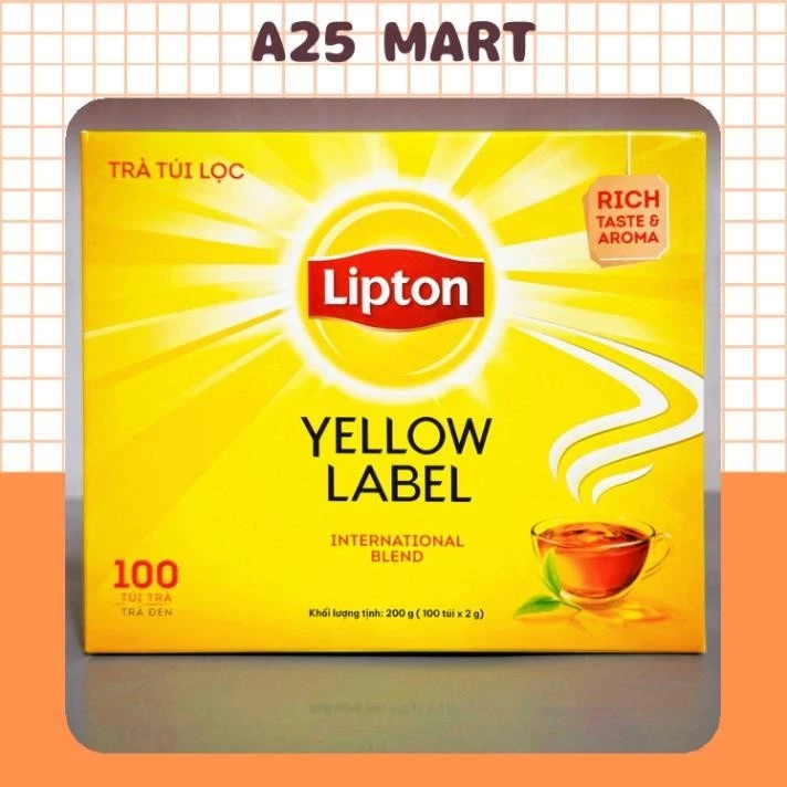 Trà Lipton Túi Lọc Nhãn Vàng Hộp 200g (100 Túi Lọc x 2g)