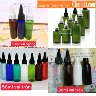 Chai nhựa nắp nhọn 30ml 50ml, chai nhựa chiết mỹ phẩm (Chai lọ chiết)