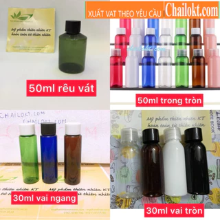 Chai nhựa nắp xoáy 30ml 50ml, chai nhựa chiết mỹ phẩm (Chai lọ chiết)