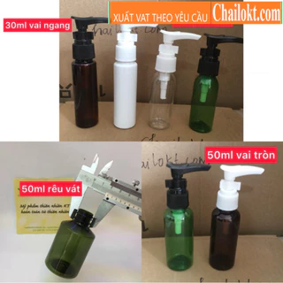 Chai nhựa nắp ấn giọt khóa cài 30ml 50ml, chai nhựa chiết mỹ phẩm (Chai lọ chiết)