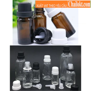 Chai chiết thủy tinh 30ml 50ml nắp nhỏ giọt đen, trắng (Chai lọ chiết)