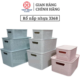 Rổ nhựa có nắp đựng đồ đa năng 3386 - Việt Nhật Plastic HN