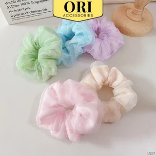 Cột tóc Scrunchies vải 2 lớp họa tiết trái tim xinh xắn thời trang dày dặn ORI ACCESSORIES S027