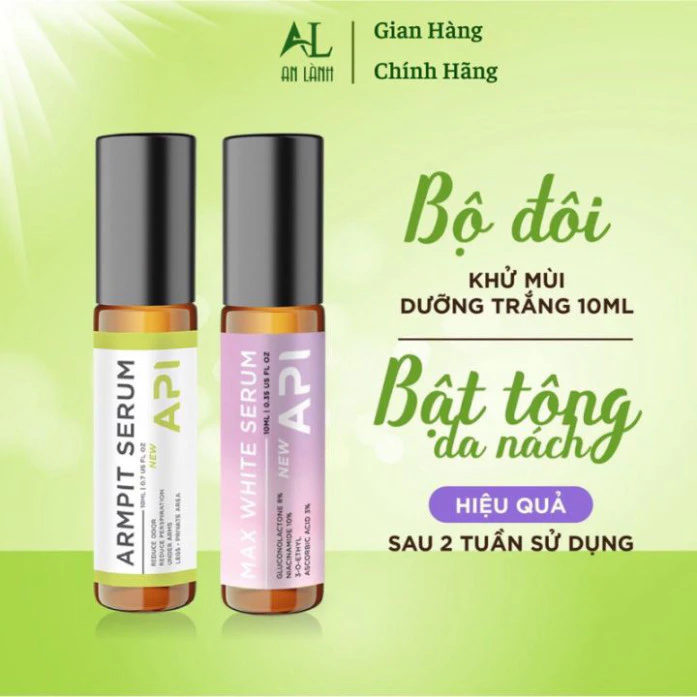 Serum Trắng Nách API Và Khử mùi hôi nách API , Son Nách API , Lăn Khử Mùi Ngăn Tiết Mồ Hôi 72h