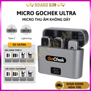 Micro thu âm không dây GoChek kèm Dock sạc lọc tạp âm khi live/quay video/ghi âm cho điện thoại/máy tính GC-C/D ULTRA