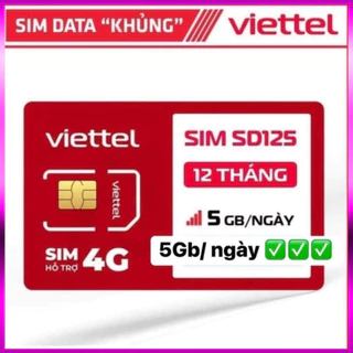 SIM VIETTEL 12SD125 5GB/NGÀY 12 THÁNG