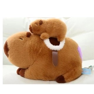 Gấu Bông Capybara Cõng Con (Kéo Rụt Được) Lotso.vn - Chuột lang nước nhồi bông hiệu ứng ngộ nghĩnh