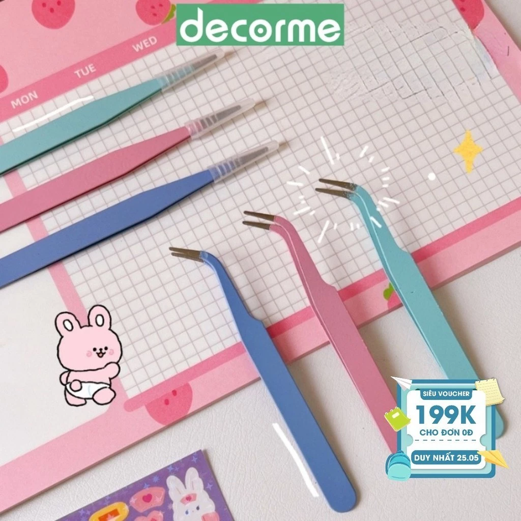 Nhíp gắp sticker hình dán tone macaron tiện lợi trang trí sổ tay bullet journal DecorMe