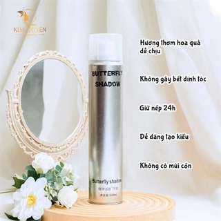 Keo Xịt Tóc Butterfly Shadow Giúp Giữ Nếp Tạo Kiểu Tóc Phồng Tự Nhiên Chai 150ml - 320ml-600ML