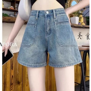 Quần Short Nữ , Quần Đùi Jeans Nữ Phối Túi Trước Cá Tính Độc Đáo L13