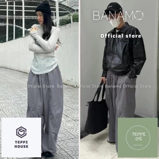 [AUTH] Quần harem nữ BIGSIZE Banamo Fashion quần harem gió nhăn 2 túi vải parachute dáng rộng unisex 993