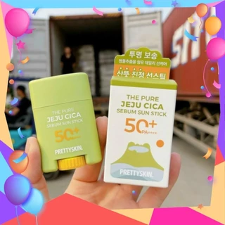 Thanh lăn chống nắng, kem chống nắng rau má Jeju Cica, dạng soap Pretty Skin SPF50 PA++++