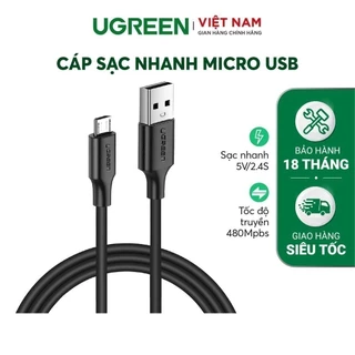 Cáp sạc USB 2.0 A sang Micro Ugreen US289 | Sạc nhanh | Tốc độ truyền 480Mbps | Bảo Hành 1 đổi 1 18 Tháng | 60134 60135