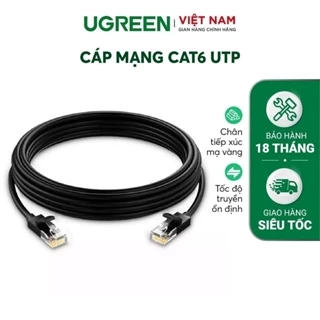 Cáp mạng Cat6 UGREEN NW102 | Lõi thuần đồng 26AWG | CCA sử dụng trên các mạng Ethernet / RJ45 | Bảo hành 18 tháng 1 Đổi1