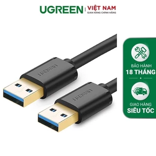 Dây USB 3.0 đực sang đực mạ vàng, dây dạng tròn, độ dài từ 0.5-2m UGREEN US128