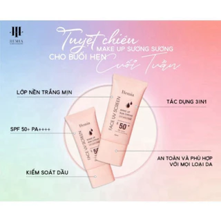 Kem Chống Nắng HEMIA Nâng Tone Hiệu Ứng Makeup Kiềm Dầu SPF50++ 50ml