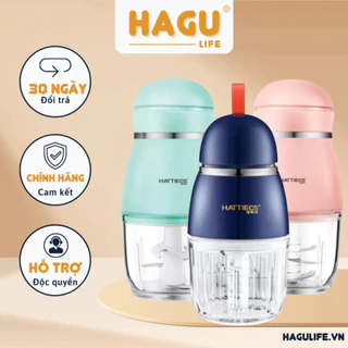 Máy Xay Đa Năng Hattiecs 6 Lưỡi Cối Thủy Tinh Cho Bé Ăn Dặm, Bộ Máy Xay Hattiecs Xay Thịt Cho Bé Ăn Dặm