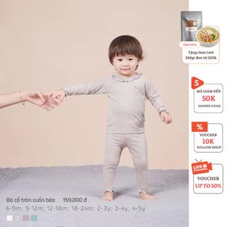 [COOKIE] Bộ dài tay cổ tròn viền bèo cho bé gái từ 6-9m đến 4-5y