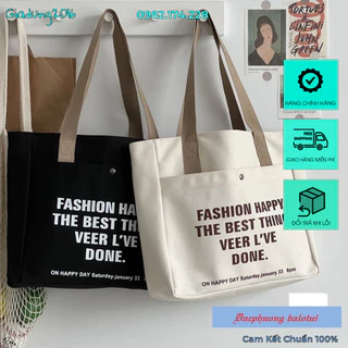 TÚI TOTE ĐEO VAI VẢI CANVAS DÀY 🌏FREE SHIP🌎 CÓ KHÓA KÉO MIỆNG FORM RỘNG ĐỂ VỪA LAPTOP 14INCH , SÁCH A4 (Tuyển Sỉ)