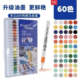 Bộ Bút Màu 60 Màu Vẽ Acrylic Cho Bé