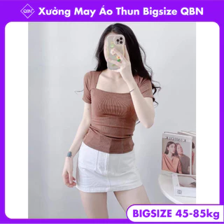 [ KHAI TRƯƠNG ] MS04 - Áo Thun Nữ CỔ VUÔNG Tay Ngắn Ôm Dáng Cực Đỉnh, Bigsize 45-85kg