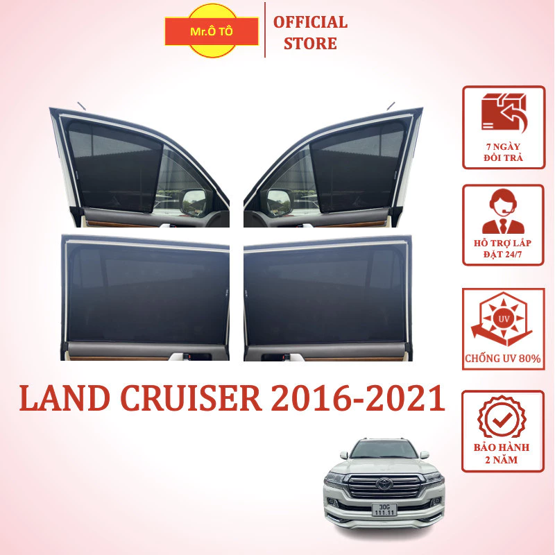 Rèm Che Nắng  Xe Toyota Land cruiser 2016-2021 - chống UV - Loại 1 Mr Ô Tô - Bảo hành 2 năm