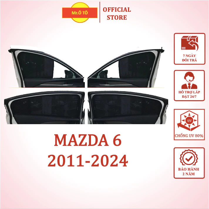 Rèm Che Nắng chống UV Xe Mazda 6 2011-2024 Hàng Loại 1 MR.ÔTÔ -Bảo Hành 2 Năm