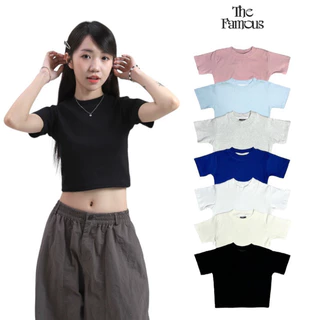 SC Áo  croptop "TRƠN 10 MÀU" thun gân cotton dày dặn, áo thun gân croptop dáng ôm siêu xinh mặc cực tôn dáng T30