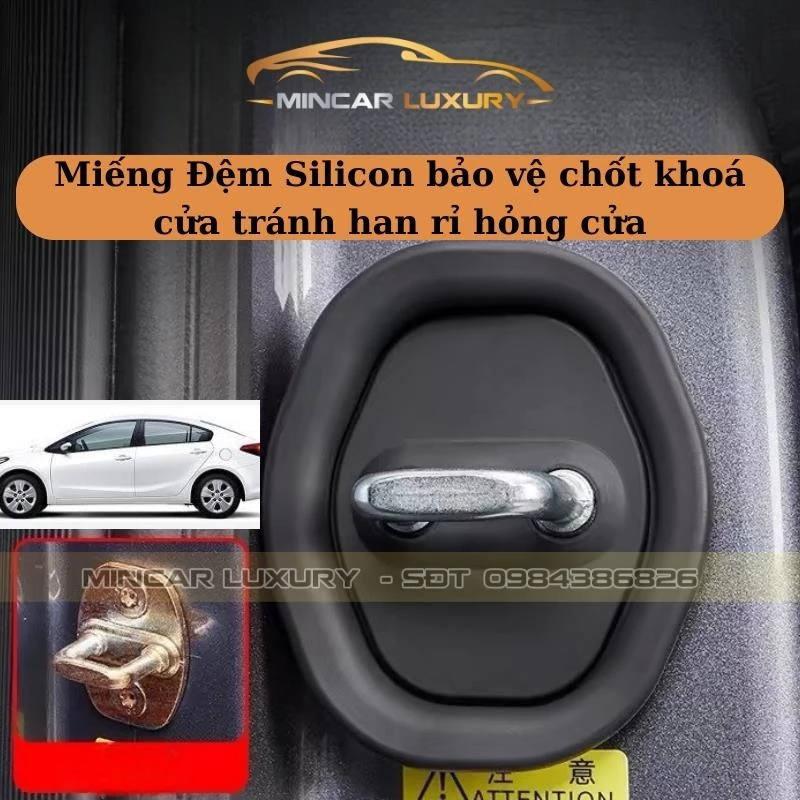 [Combo 4 miếng ] 4 Miếng Đệm Chống Sốc Cho Cửa Khoá ô Tô Chống Han Rỉ Hiệu Quả Chất Liệu Silicon