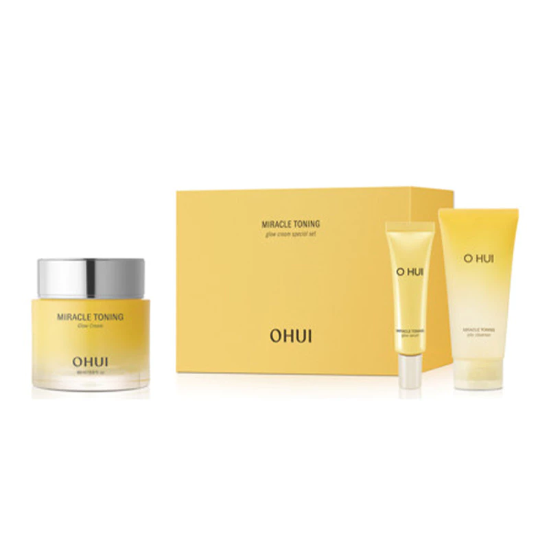 Bộ Sản phẩm Dưỡng Da Ohui Miracle Toning Glow Cream Special Set 3pcs Hàng Full Size