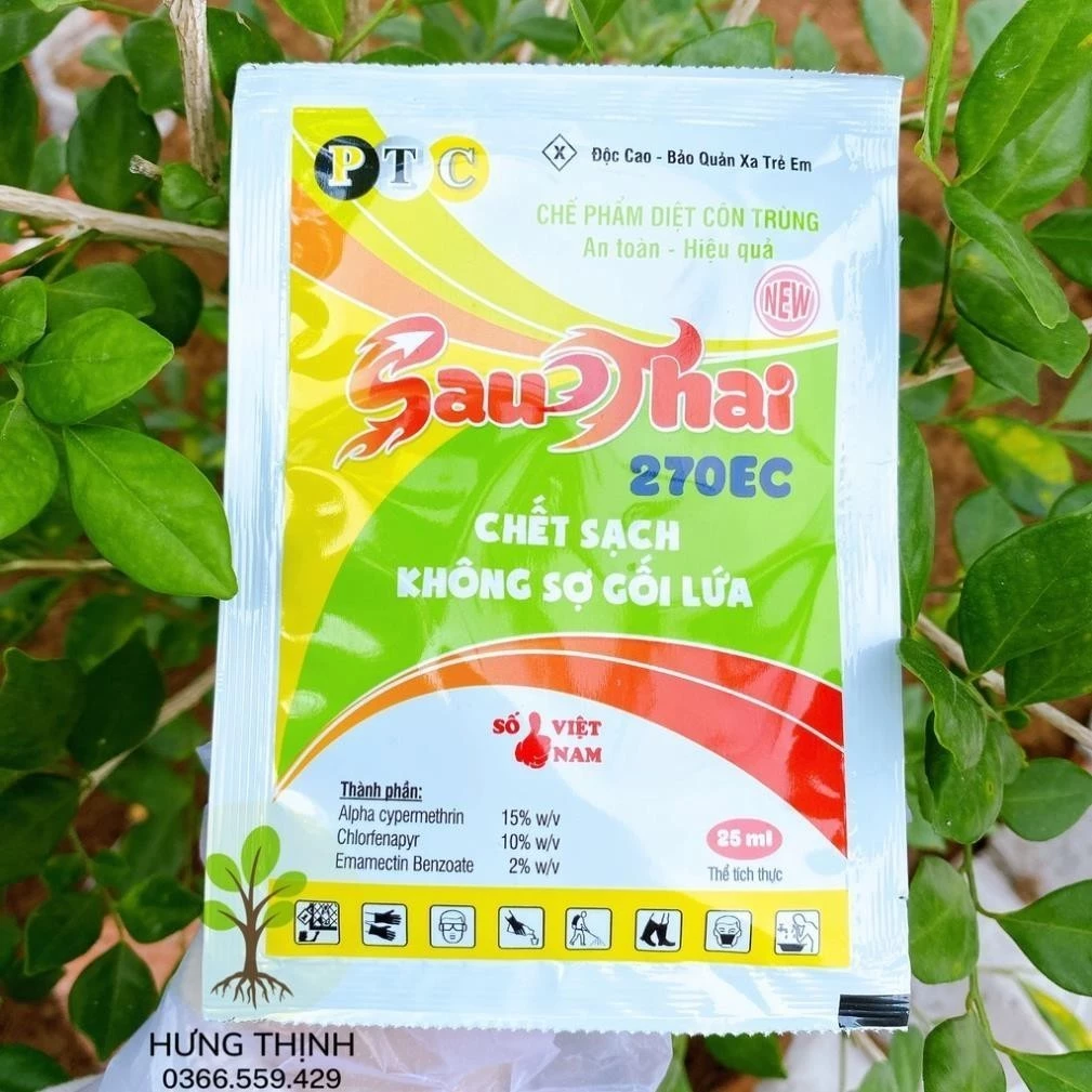 Chế Phẩm Diệt Côn trùng sâu lá, sâu tơ, sâu xanh, rầy, bọ trĩ.. gói 25ml