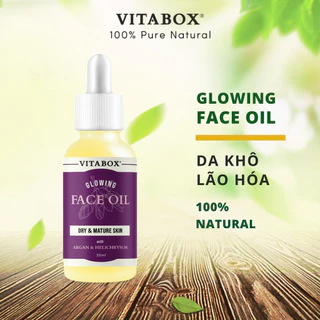 Dầu dưỡng cho da khô, lão hóa VITABOX Glowing Face Oil - giúp da căng mịn đều màu mờ nếp nhăn - 30mL