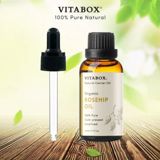 Dầu Nụ Tầm Xuân hữu cơ VITABOX Organic Rosehip oil - Ép Lạnh Nguyên Chất không tinh chế - Carrier Oil