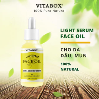Dầu dưỡng cho da nhờn và hỗn hợp VITABOX Light Serum Face Oil, ngăn ngừa mụn sáng da - 30mL