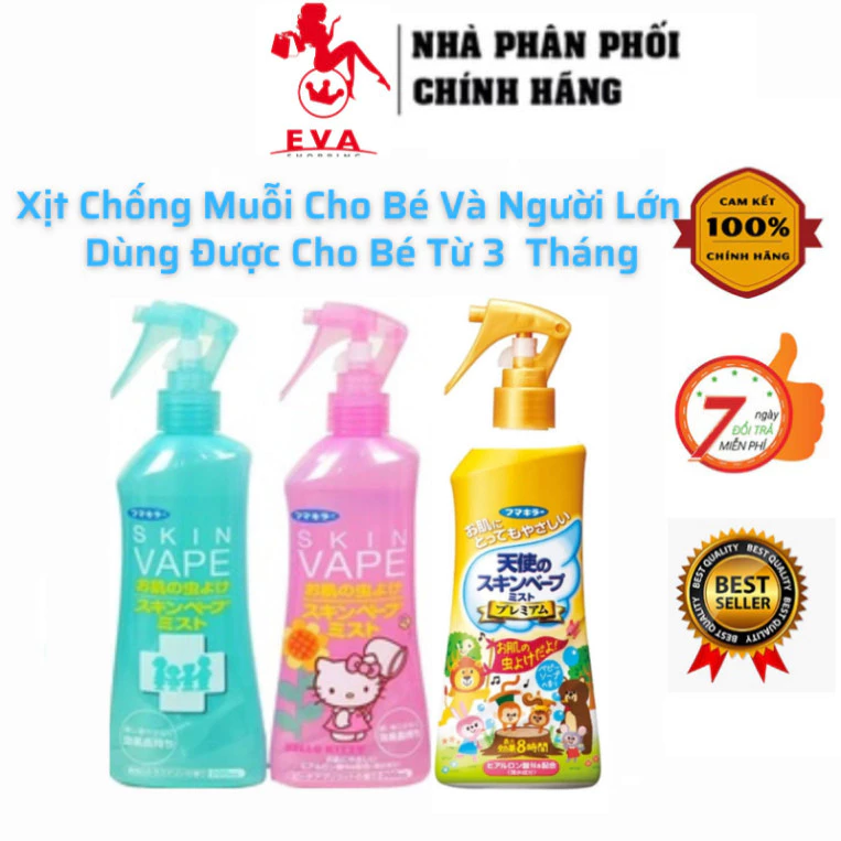 Xịt chống muỗi và côn trùng Skin Vape Nhật Bản 200ml Chống muỗi cho bé và người lớn suốt 8h