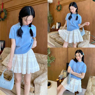 Chân váy ren tầng dáng ngắn ulzzang 2 lớp - V18