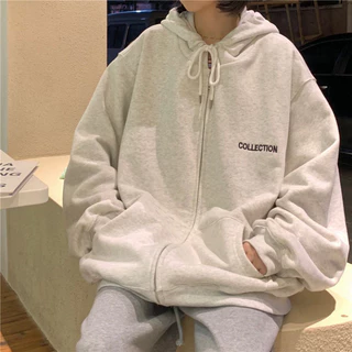 Áo khoác nỉ COLLECTION,áo khoác hoodie zip dáng rộng siêu hottrend 2023