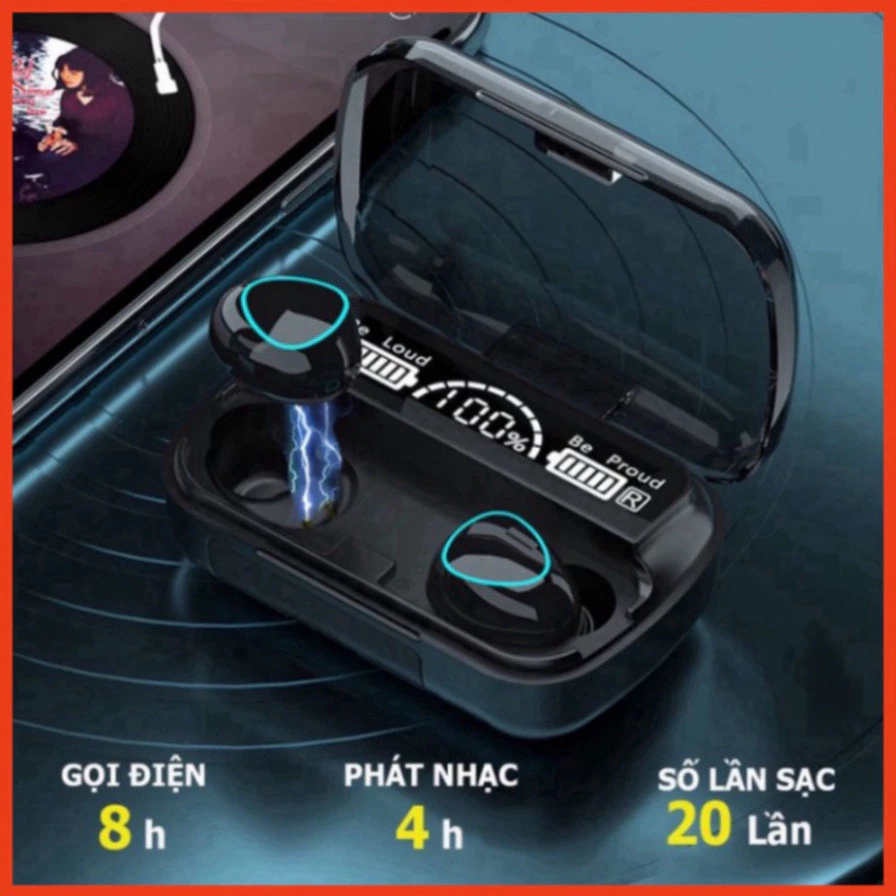 Tai Nghe Bluetooth Không Dây M10 Phiên Bản Pro Nâng Cấp Pin Trâu 3000mah, Nút Cảm Ứng, Màn Hình Led Gaming, Chống Nước H