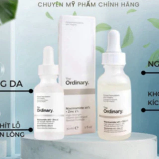 Serum ngừaa mụn, sáng da, se khít Niacinamide 10% + Zinc 1% - The Ordinary 30ml tái tạo da chống lão hóa thế hệ mới cera